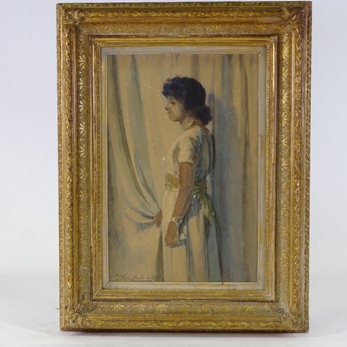 1274 - John Henry Henshall (1856 - 1928), watercolour, portrait of a woman, signed and dated 1881, 18