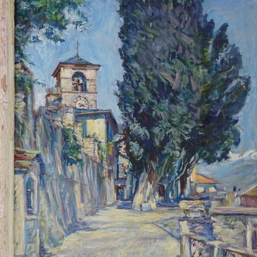 1275 - Nancy Huntly (1890 - 1963), oil on board, French village, signed, 18