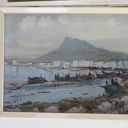 1279 - 20th century Italian School, pair of watercolours, coastal scenes, indistinctly signed, 14