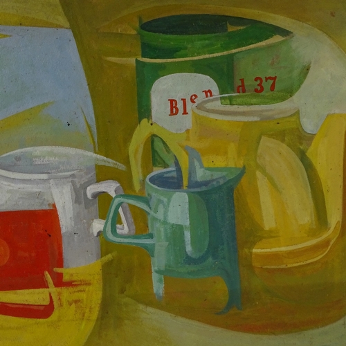 1284 - French School, oil on board, abstract, still life, circa 1970s, signed with monogram GFS 1971, 18