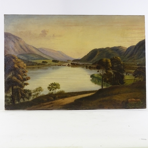 1291 - J B Senior, oil on canvas, Highland lake, signed, 20