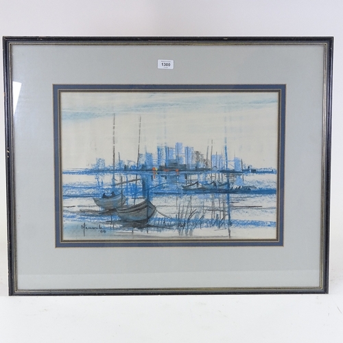 1300 - Manouk Baghdjian (1925 - 2018), pastels, sailing boats, signed and dated '88, 14