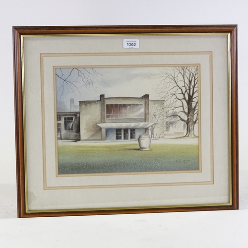 1302 - Kenneth Moore MBE, watercolour, architectural, signed and dated '87, 10