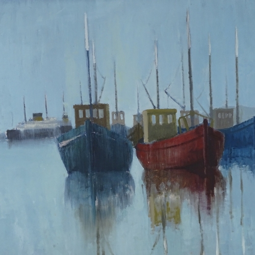 1303 - Gerald Parkinson (born 1926), gouache on board, fishing boats, signed and dated '64, 24