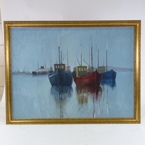 1303 - Gerald Parkinson (born 1926), gouache on board, fishing boats, signed and dated '64, 24