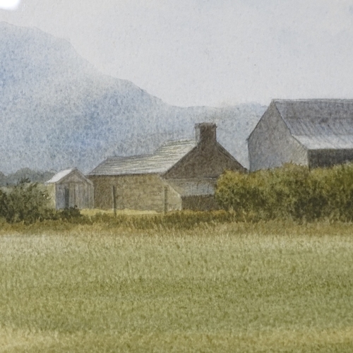 1306 - Nigel Price, watercolour, farm at Harlech (Wales), signed with label verso, 14