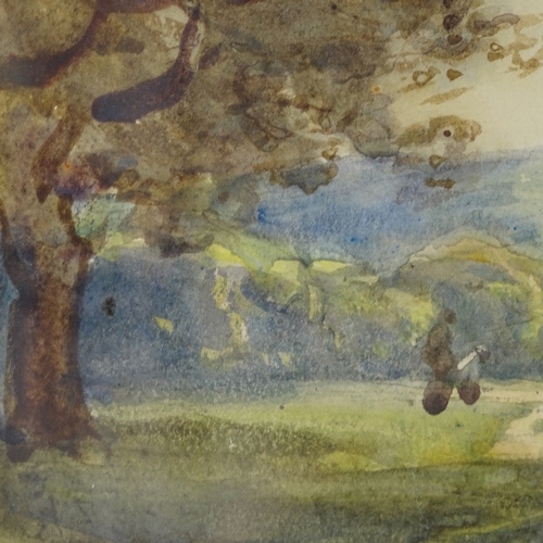 1313 - Horace Mummery (1867 - 1951), watercolour landscape through trees, signed, 7.5