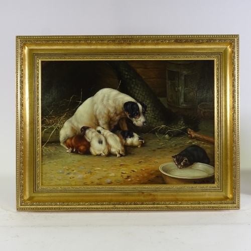 1319 - Johnny Gaston (born 1955), oil on board, feeding time, signed and dated '84, 15