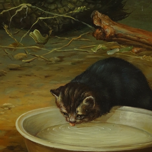 1319 - Johnny Gaston (born 1955), oil on board, feeding time, signed and dated '84, 15