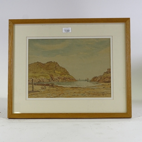 1322 - William Warden, watercolour, coastal scene, signed and dated 1949, 10