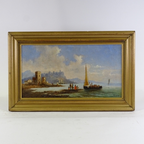 1324 - Renant, oil on canvas, coastal view, signed, 14