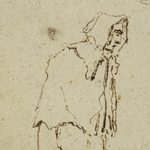 1329 - Old Master style, ink on paper, group of figurative sketches, unsigned, 6.5