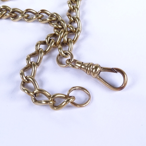 658 - A 9ct gold curb link chain bracelet, with 9ct dog clip, bracelet length 24cm, 15.4g