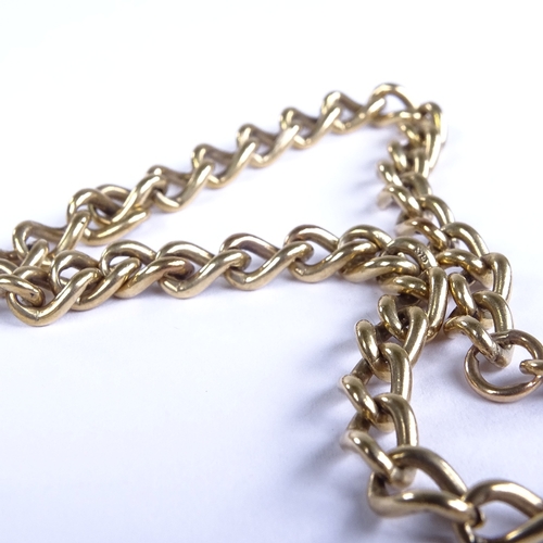 658 - A 9ct gold curb link chain bracelet, with 9ct dog clip, bracelet length 24cm, 15.4g