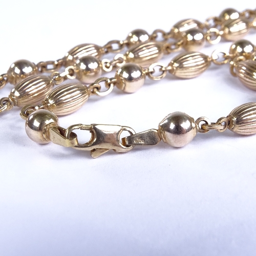 669 - A late 20th century Italian 9ct gold fancy link chain necklace, necklace length 44cm, 15.2g