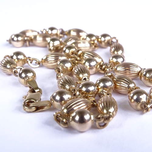 669 - A late 20th century Italian 9ct gold fancy link chain necklace, necklace length 44cm, 15.2g