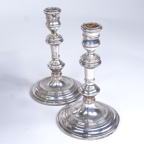 693 - A pair of Elizabeth II silver table candlesticks, by William Comyns & Sons Ltd, hallmarks London 195... 