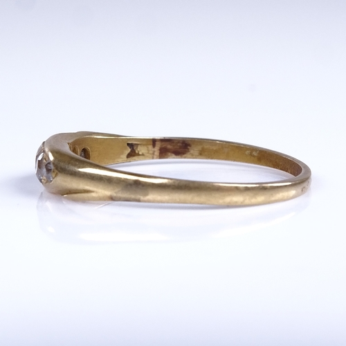 752 - An early 20th century unmarked high carat gold graduated 5-stone diamond half hoop ring, total diamo... 