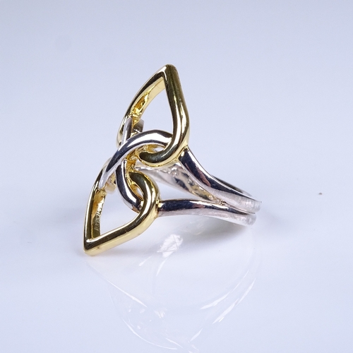 755 - LINKS OF LONDON - a modern sterling silver and 18ct gold Infinite Love collection matching ring and ... 