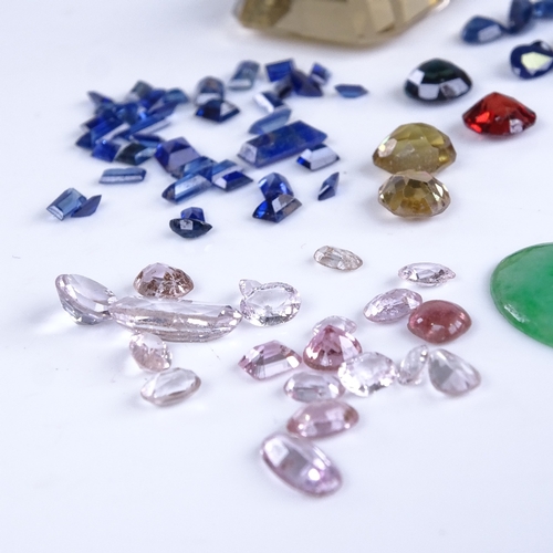 806 - A large quantity of various jewellers loose gemstones, including sapphire ruby, tourmaline, jade, zi... 