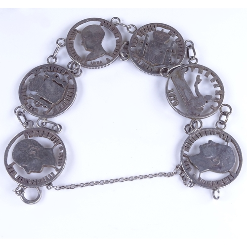 807 - Various silver jewellery, including large sterling stone set rings, coin bracelet etc