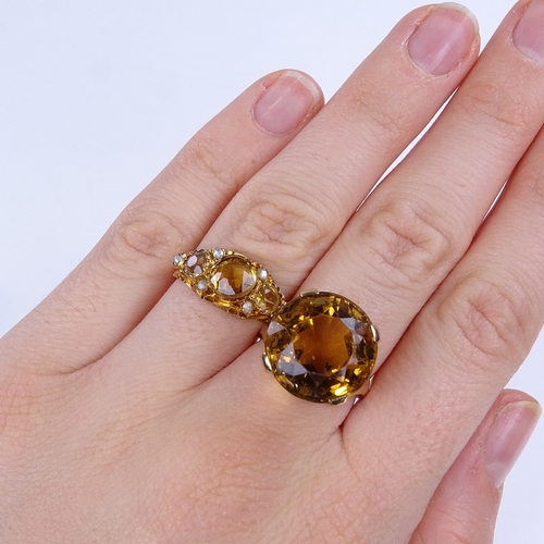 866 - 2 9ct gold stone set rings, both size M, 9.4g total (2)