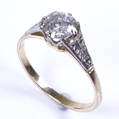 908 - An unmarked gold 0.85ct solitaire diamond ring, approximate diamond weight calculated from measureme... 