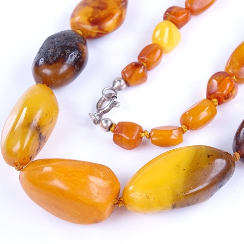 832 - A single-strand specimen Baltic amber bead necklace, necklace length 60cm, 38.3g