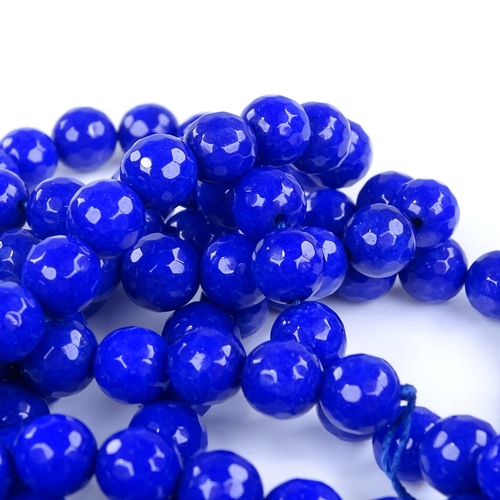 844 - 4 strands of faceted sapphire? beads, for repair, bead diameter 8mm, 130g