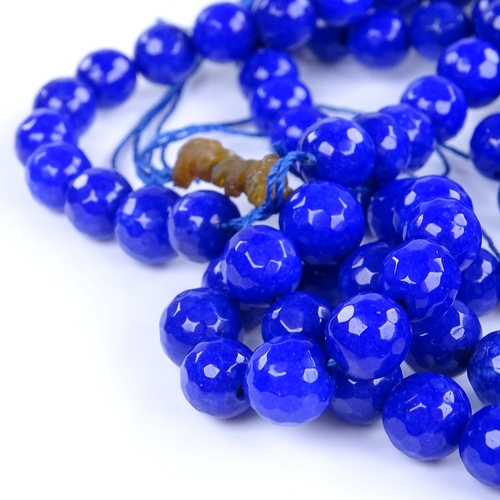 844 - 4 strands of faceted sapphire? beads, for repair, bead diameter 8mm, 130g