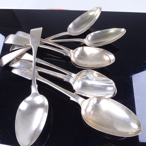 954 - Various silver flatware, including George V Fiddle pattern Stilton scoop, Georgian spoons etc, 17.2o... 