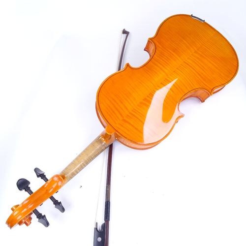 97 - A viola by Johann Koberling, original label dated 1981, 2-piece satinwood back, back length 420mm, w... 