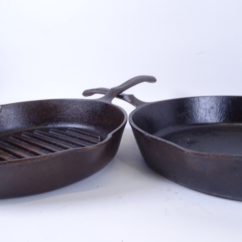 106 - 2 Wagner's 1891 original cast-iron pans, comprising 11 3/8