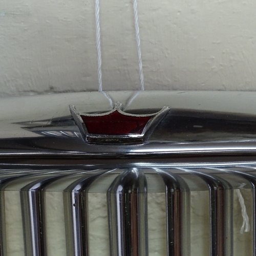 11 - A Vintage chrome Austin Vanden Plas Princess Classic car radiator grille, with red enamel crown embl... 