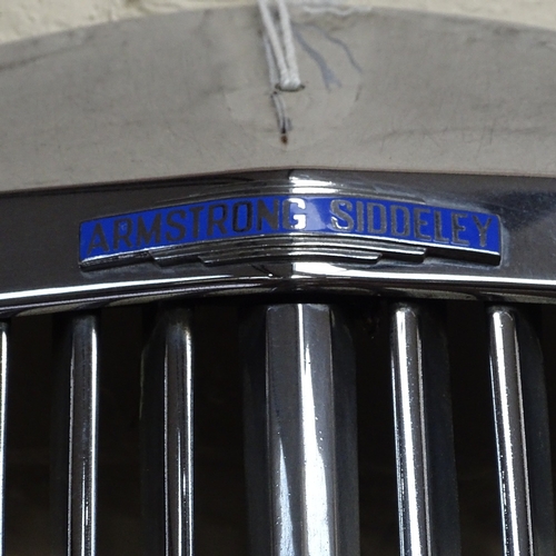 12 - A Vintage chrome Armstrong Siddeley Sapphire Classic car radiator grille, width 48cm, height 55cm