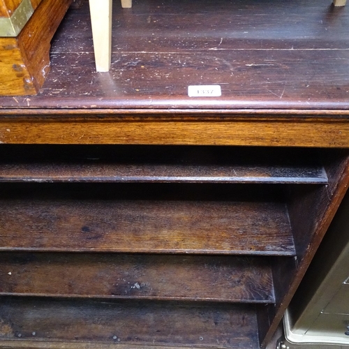 1337 - An oak open bookcase, W107cm, H110cm