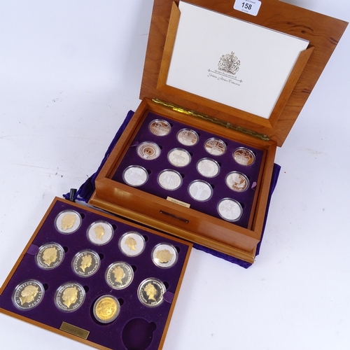 158 - A Queen Elizabeth II Golden Jubilee silver coin collection by the Royal Mint, in original satinwood ... 