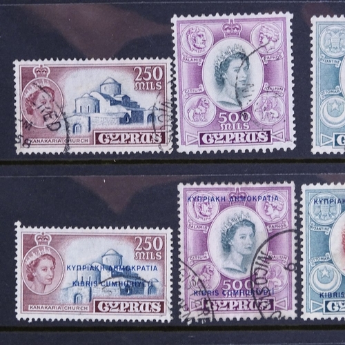 197 - CYPRUS - a used selection comprising 1934 to 45 PI, 1955 to 60 250M to £1 and 1960 to 61 250M to £1