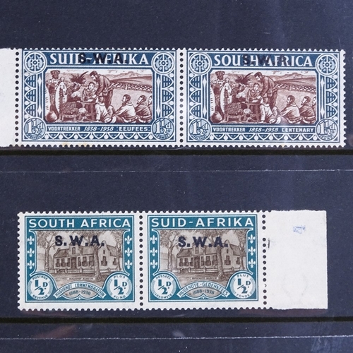 198 - SOUTH WEST AFRICA - a selection of mint pairs (12 pairs) including 1938 Voortrekker