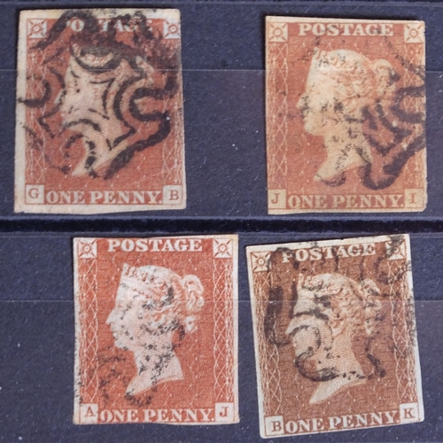 201 - GB - 1841 Imperforate One Penny Reds (10 copies) all cancelled with Black Maltese Crosses, on stock ... 