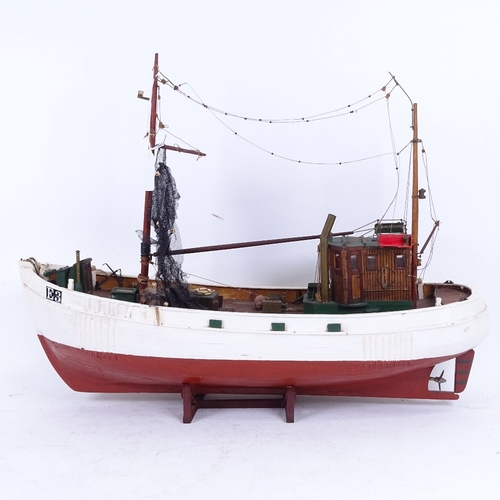 248 - A handmade model of the fishing boat Mary-Ann, on stand, length 55cm, height 42cm