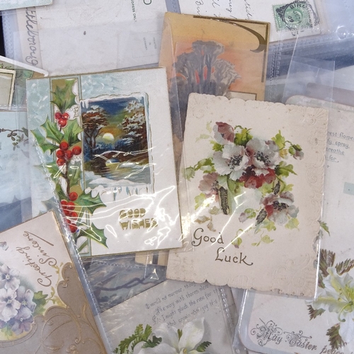 290 - A large quantity of Victorian and later greeting cards, together with an album containing over 120 V... 