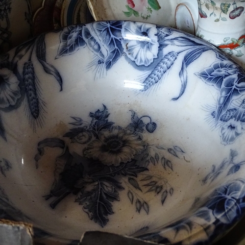 303 - Large quantity of various ceramics, including Spode tureen, Continental plates etc (boxful)