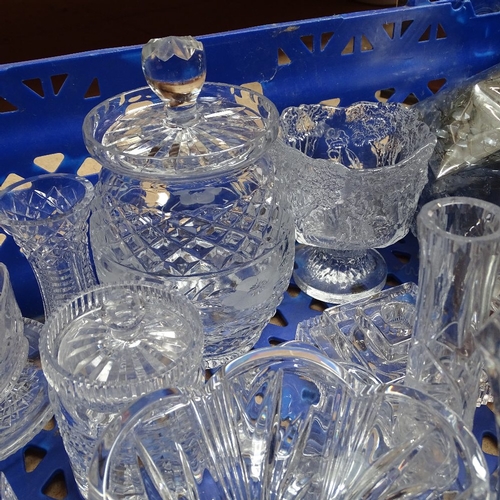 373 - Various glassware, including Waterford Crystal bowl, Stuart Crystal, and Tuthury (boxful)