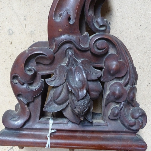 387 - A pair of carved wood foliate wall brackets, length 76cm