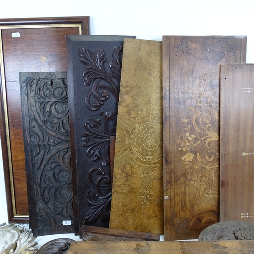 388 - A large quantity of Antique carved wood wall panels, plaques, wall mounts etc (boxful)