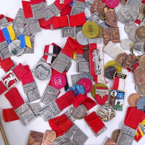 395 - Large quantity of Vintage commemorative medals, including Olympic, approx 110