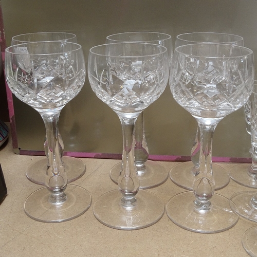 420 - A set of 6 Stuart Crystal glass red wine glasses, 6 Edinburgh Crystal Port glasses, and 6 Stuart She... 