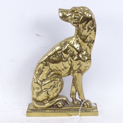 422 - A cast-brass dog design doorstop, height 32cm