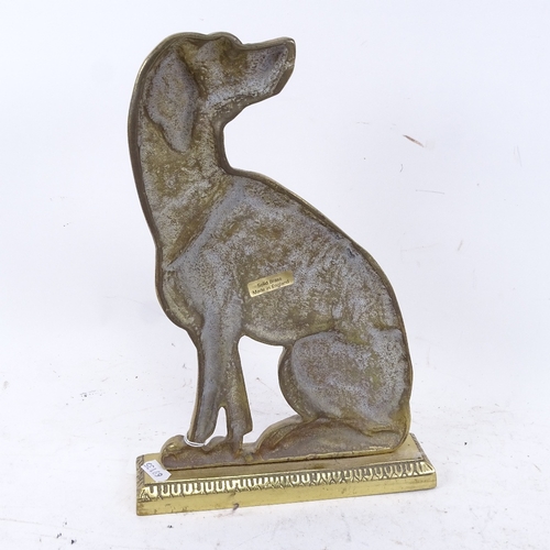 422 - A cast-brass dog design doorstop, height 32cm